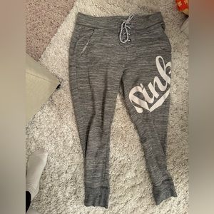PINK, gray sweatpants size M